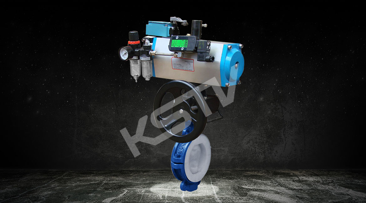 氣動襯（chèn）氟對夾蝶閥（fá）